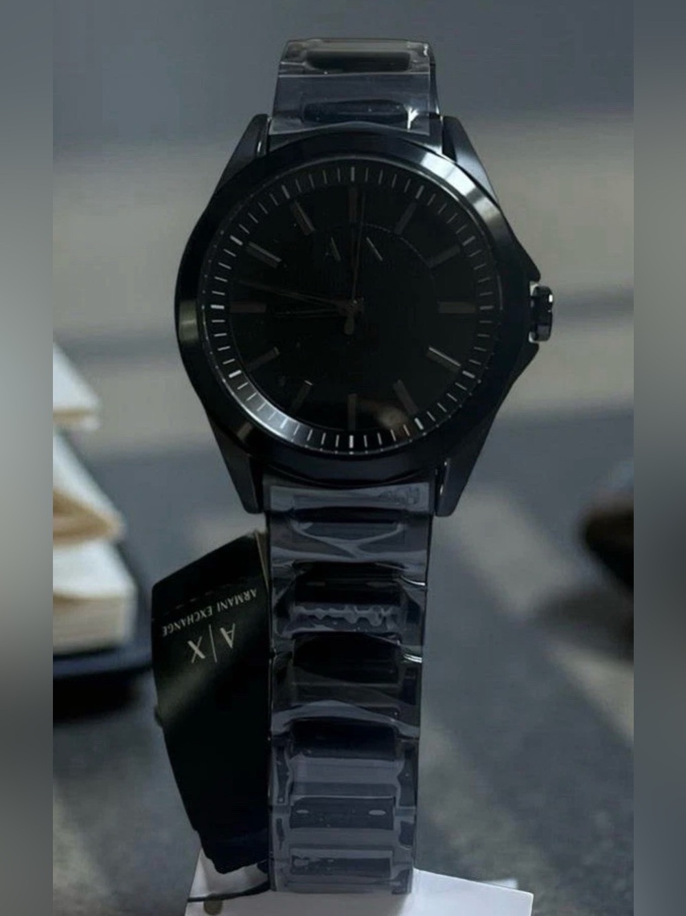 Armani Exchange A|X Men's Three-Hand Black Stainless Steel Watch (Model: AX2620)